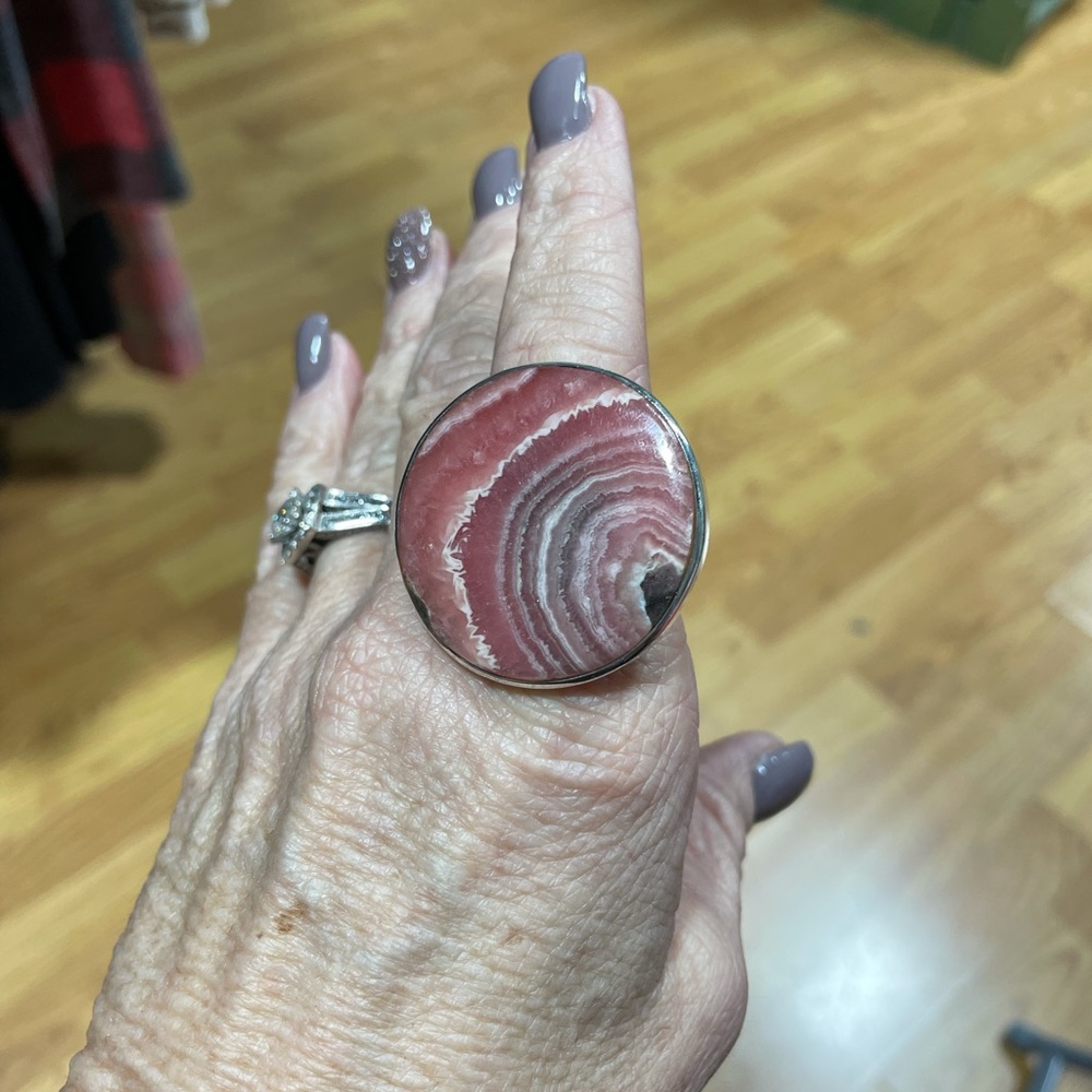 Sterling Agate Ring - image 2